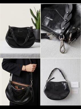 Jimmy Choo Black Patent Leather Hobo with Braided Strap
